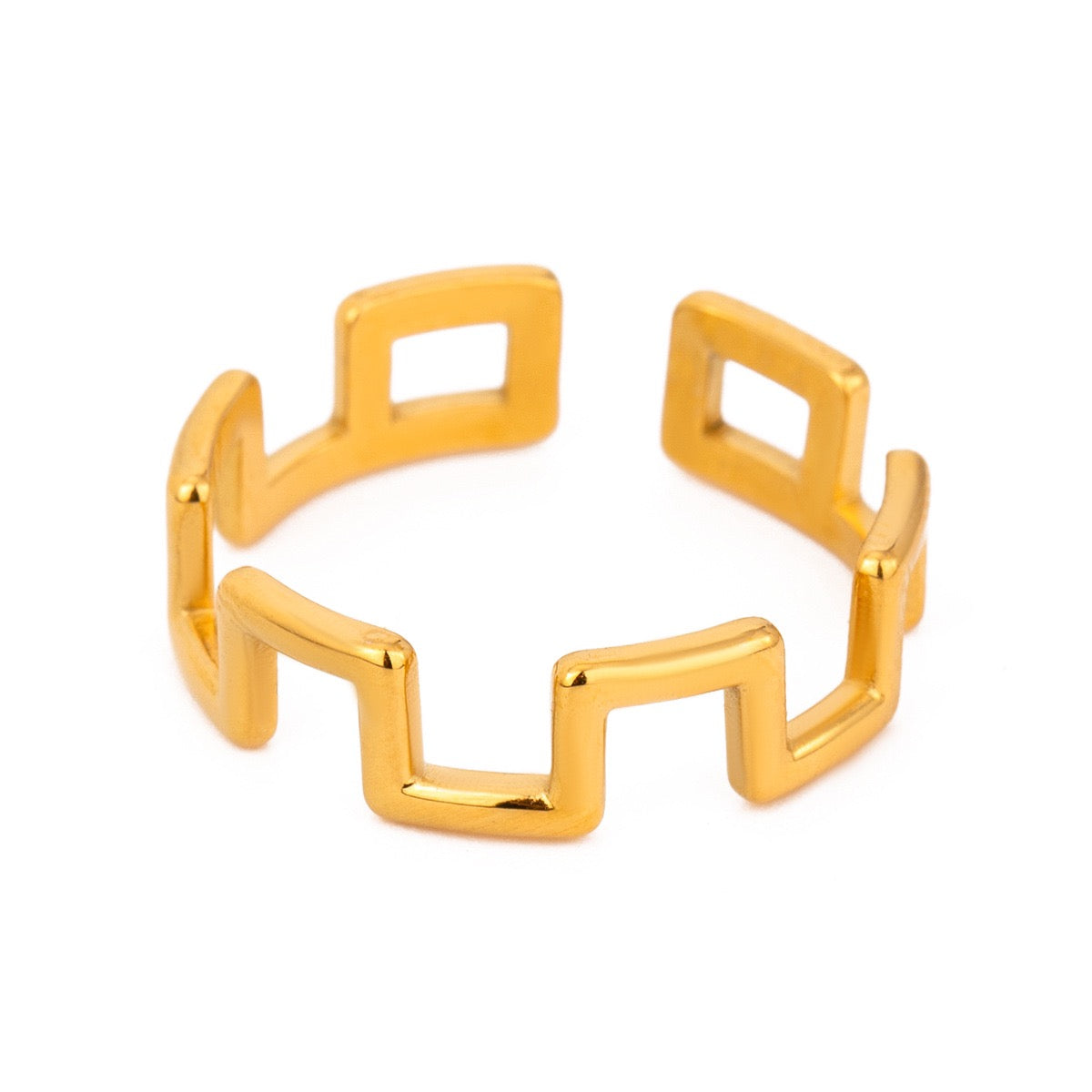 Blok Ring 18K Verguld