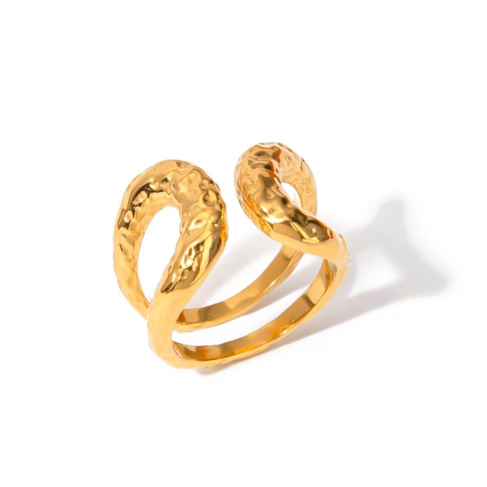 Geometrische Ring 18K Verguld