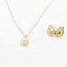 Stainless Steel Ketting - Oorbellen Set Dames - Avocado