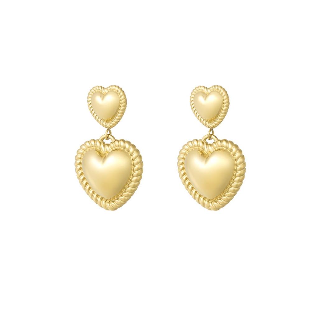 Gouden sweetheart oorbellen