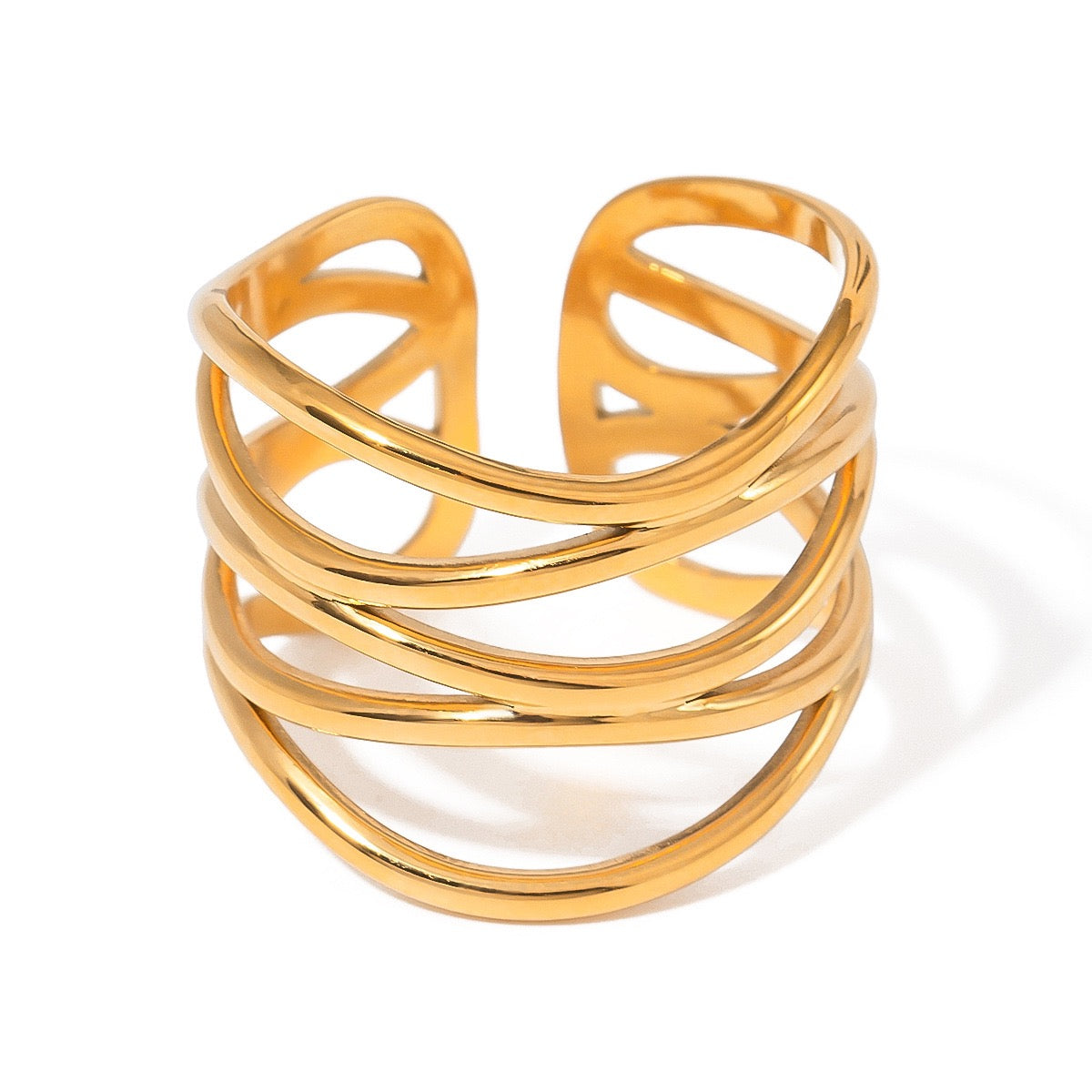 18k Vergulde twist ring