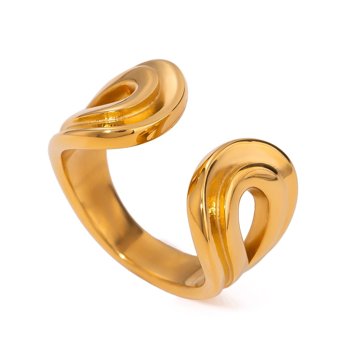 18k Vergulde swirl ring