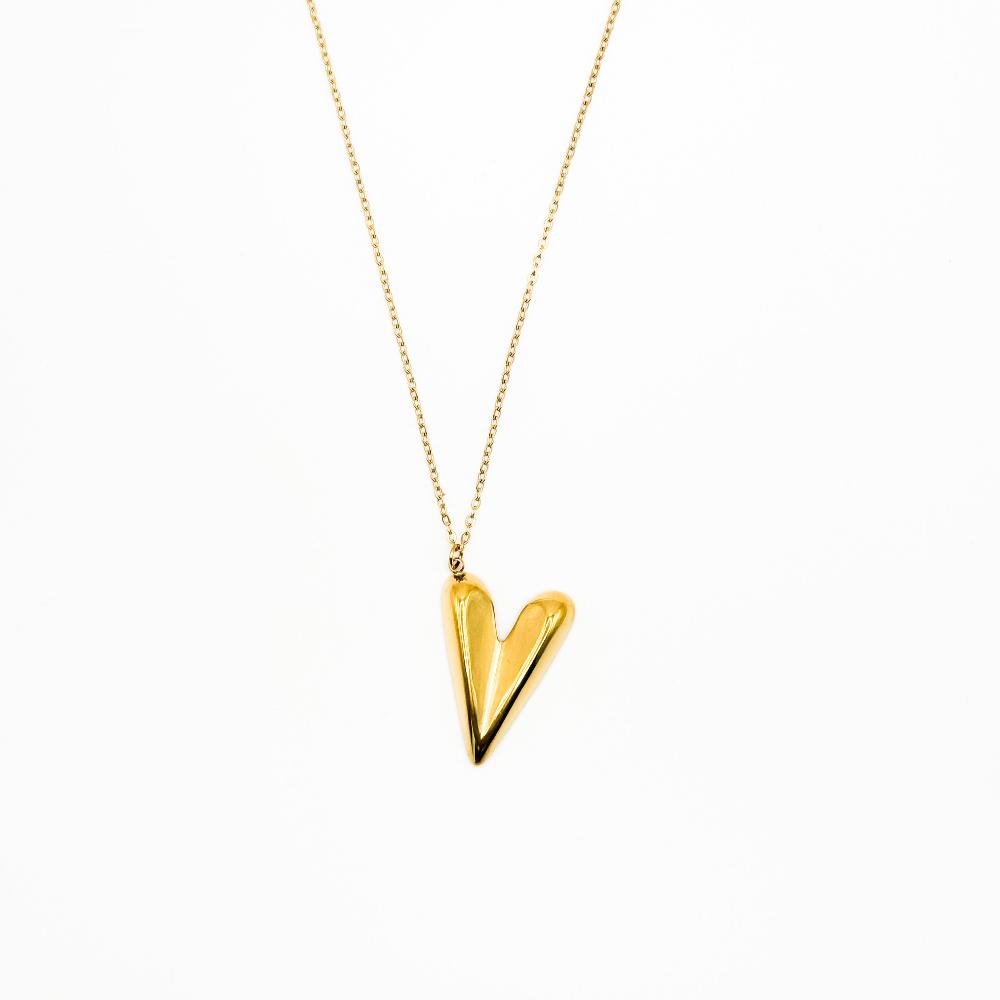 Stainless Steel Ketting - Oorbellen Set Dames - Hart